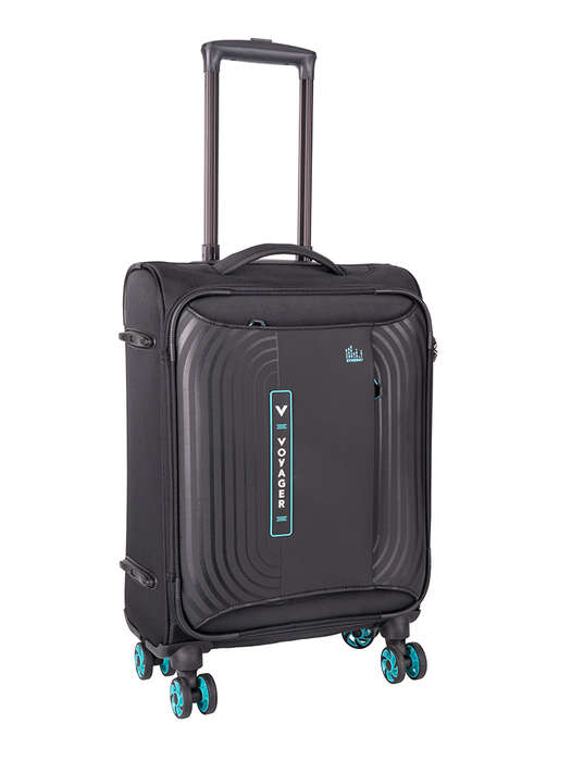 Voyager Synergy 4 Wheel Carry On Trolley-BLACK
