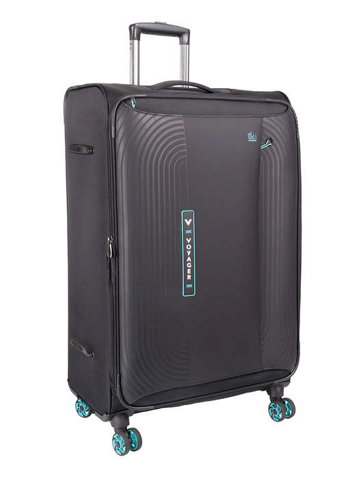 Voyager Synergy Large 4 Wheel Trolley Case-BLACK