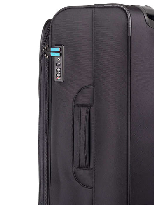 Voyager Synergy Large 4 Wheel Trolley Case-BLACK