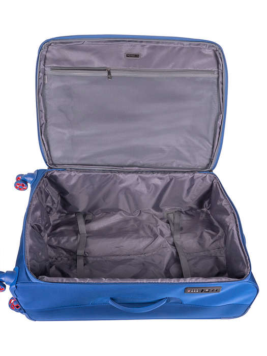 Voyager Synergy Medium 4 Wheel Trolley Case-NAVY