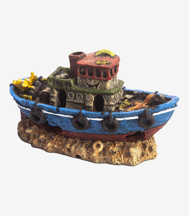 Rocky Shipwreck Aquarium Ornament | Fish Tank Decoration  16.5x7x9.3cm