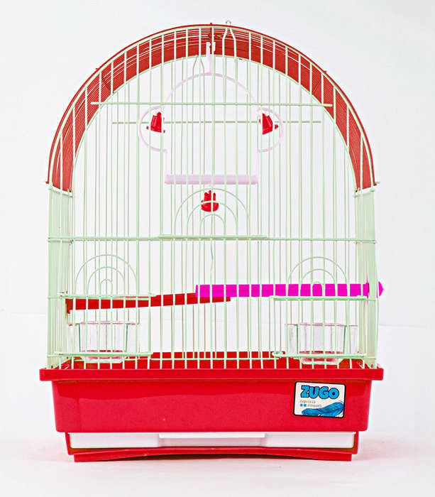 Aviary Bird Cage 2  30 x 23 x 39 cm  Red | Zugo | Secure, Eye-Catching Bird Cage for Small ...