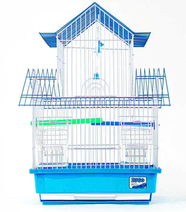 Aviary Bird Cage 3  30x23x46cm  Blue | Zugo | Stylish & Durable Bird Cage for Small to Medi...