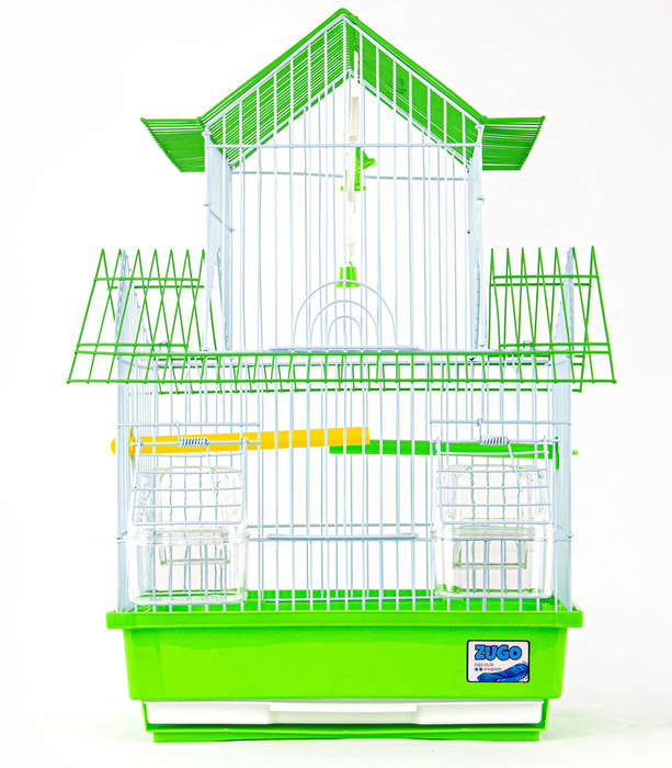 Aviary Bird Cage 3  30x23x46cm  Green | Zugo | Fresh Green Aviary Cage for Small & Medium B...