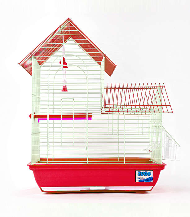 Aviary Bird Cage 4  37x28x46cm  Red | Zugo | Elegant Red Bird Cage for Small to Medium Birds
