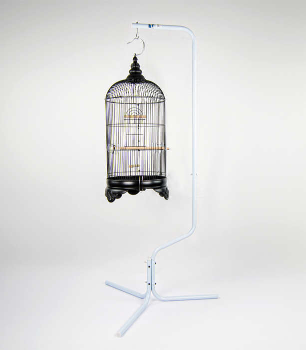 Aviary Bird Cage 6 with 154cm Stand Combo  Black Cage & White/Blue Stand | Zugo | Tall Bird Ca...