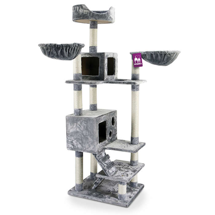 PetRebels Cleveland 175 Multi-Level Cat Tree with Soft Plush Covering  60 x 60 x 175 cm | PetR...
