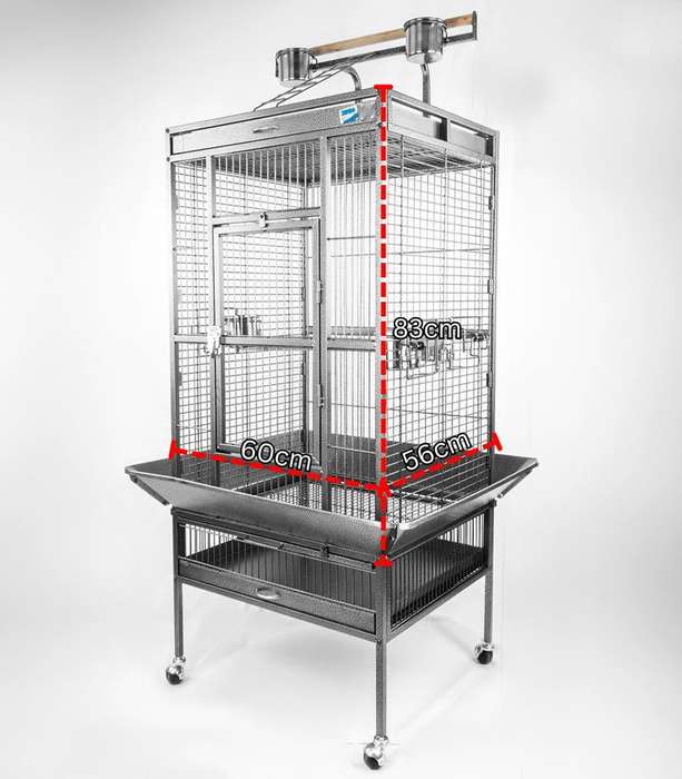 Aviary Bird Cage 9  68x68x156cm  Silver/Black | Zugo | Ultra-Spacious Stainless Steel Bird ...