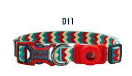 Doco Jacquard Weave AirTag Dog Collar  Medium  Red, White & Blue | Doco | Durable Nylon Col...