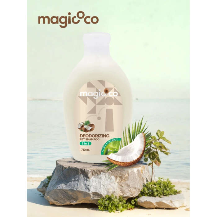 Magicoco Deodorizing Dog/Cat Shampoo  710ML | Magicoco | pH-Balanced Formula with Coconut Oil,...