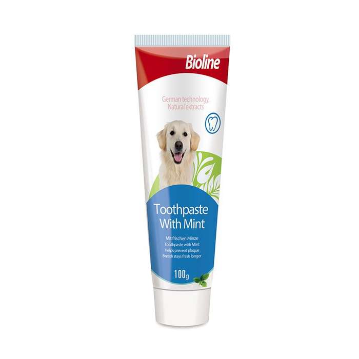 Bioline Mint Flavored Dog & Cat Toothpaste  100G | Bioline | Edible Dental Care for Fresh Brea...