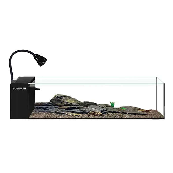 Jiyan XT Series XT-60-15 Frameless Aquarium  Black | Jiyan Aquariums | Long Shallow 12L Ultra-...