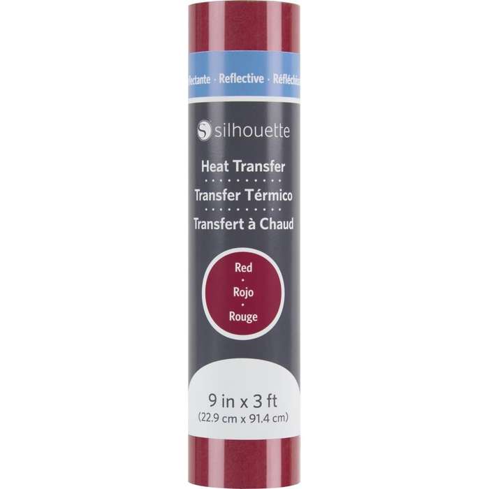 Silhouette Reflective Heat Transfer 9"X3' Red