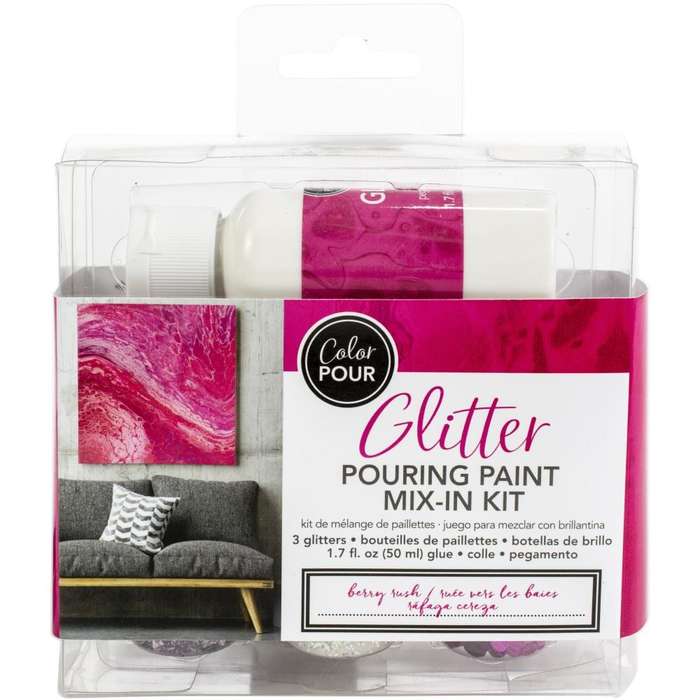 American Crafts Color Pour Glitter Mix-In Kit 4/Pkg Berry Rush