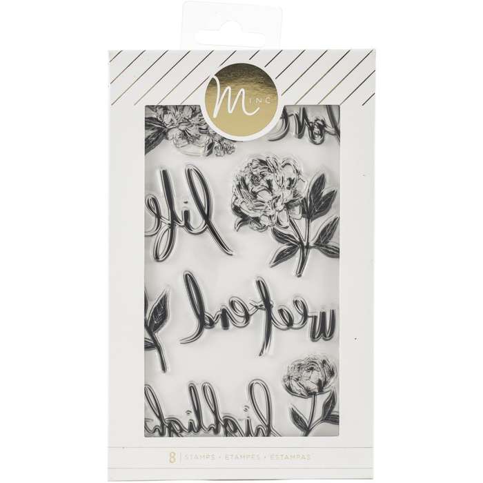 Heidi Swapp Minc Clear Stamps 8/Pkg Floral