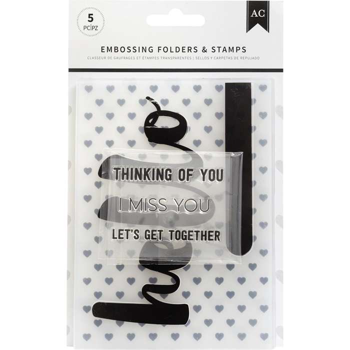 American Crafts Embossing Folders &amp; Stamps Set Hello You