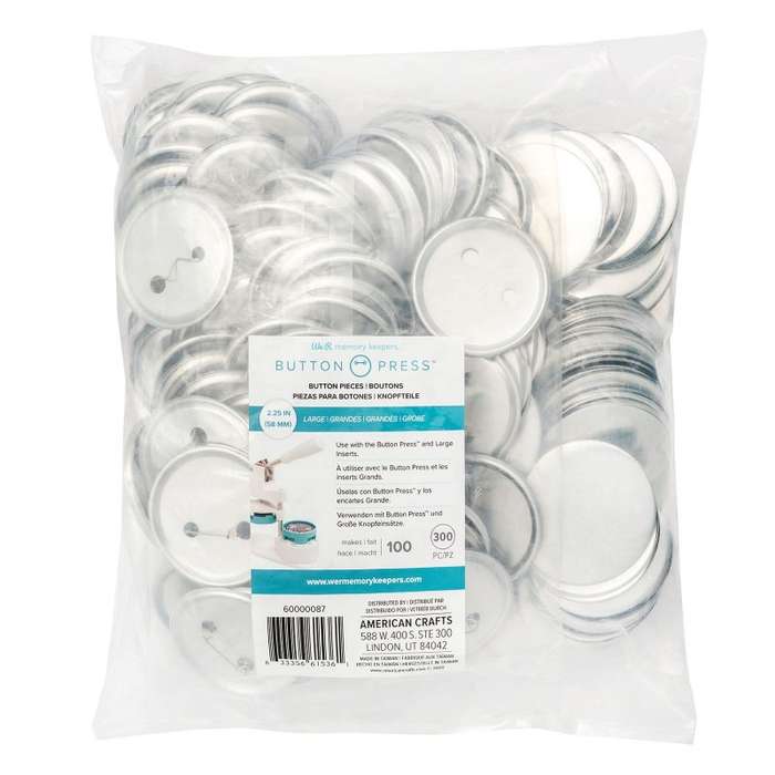 We R Memory Keepers Button Press Bulk Refill Pack 100/Pkg Large (58mm)