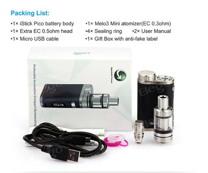 Original Eleaf Istick Pico Kit, Eleaf Istick Pico 75w Mod, Eleaf Istick Pico 75w TC Kit From Elego