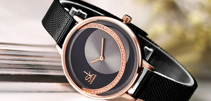 Creative Shengke Women Crystal Earrings Necklace Set Ladies Quartz Watch Reloj Mujer Women Bracelet Watches Set Gifts