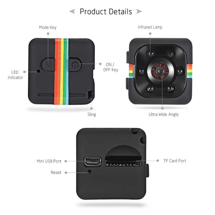 SQ11 Mini DV HD 1080P 2MP Sport Recorder Camera with Holder