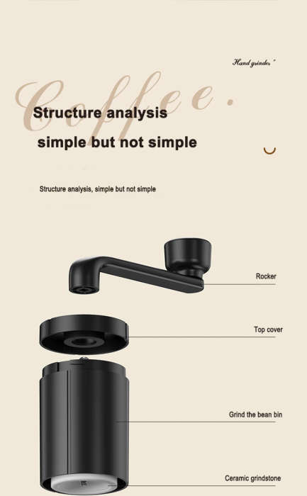 Portable Grinding Smooth Machine Easy Clean Manual Handheld Coffee Grinder for Home Office