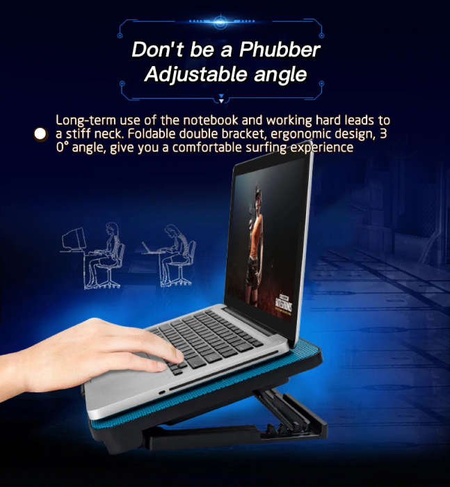Folding Laptop USB Dual Fan Cooling Pad