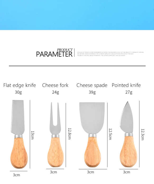 4 Piece Cheese Knife Set