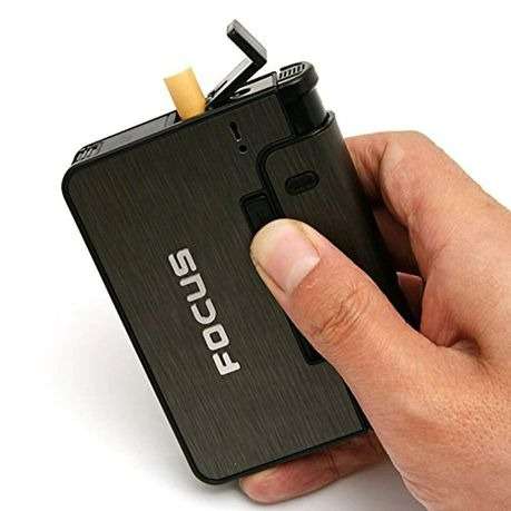 Focus Auto 10pc Metal Cigarette Lighter Case - Case Sold Only - No Lighter - Silver