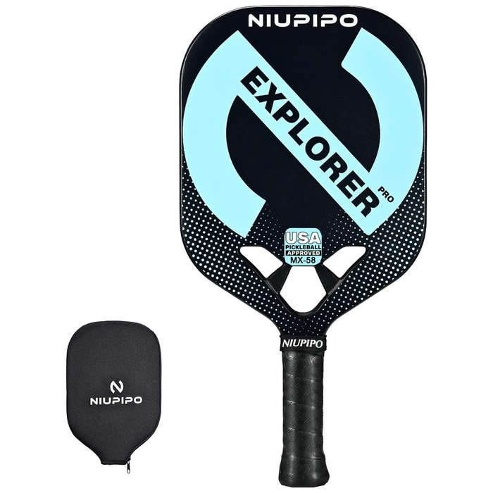 NIUPIPO Explorer PRO MX-59 Edgeless Pickleball Paddle with Protective Cover