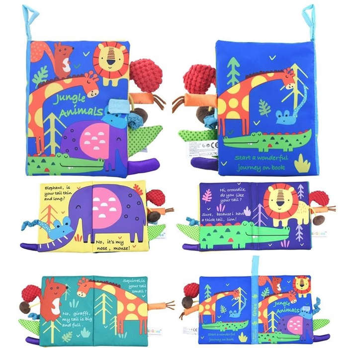 Premium Soft Cloth Baby Book - Jungle Animals