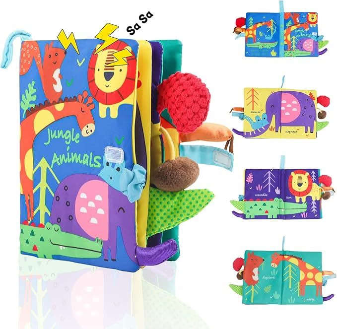 Premium Soft Cloth Baby Book - Jungle Animals
