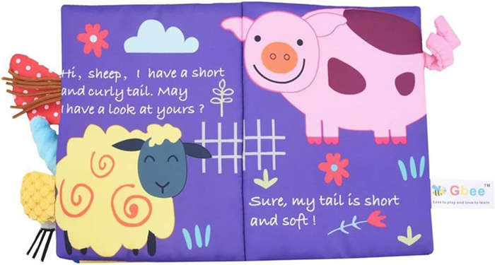 Premium Soft Cloth Baby Book - Farm Tails