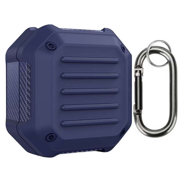 Rugged TPU Case with Carabiner for Samsung Galaxy Buds - Blue