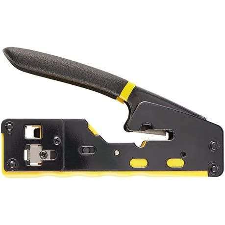Network Crimping Tool For RJ45 Pass-Through Connectors with Wire Stripper