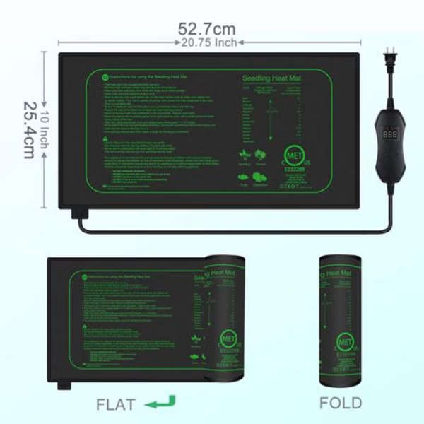Seedling Heat Mat with Digital Thermostat (52.7cm x 25.4cm)