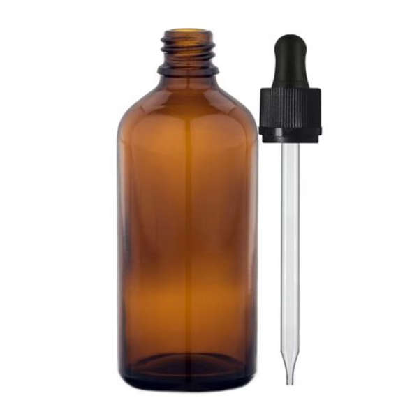10 Piece 100ml Amber Glass Bottles with Pipettes