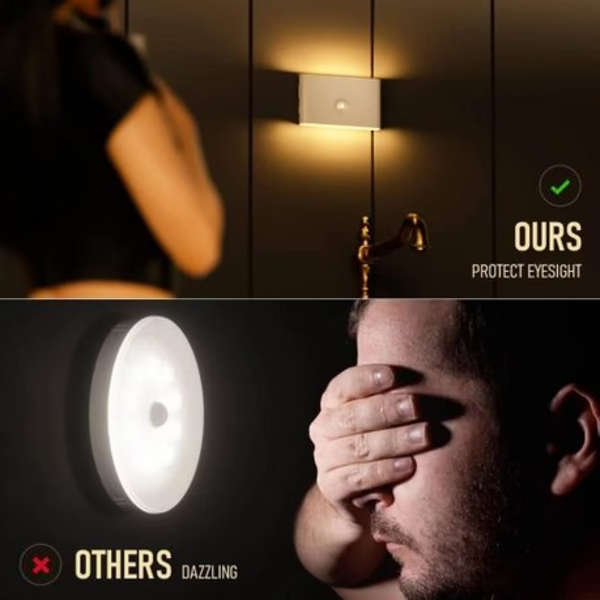 Rechargeable Motion Sensor Night Light - Warm White, USB-C, Magnetic Mount