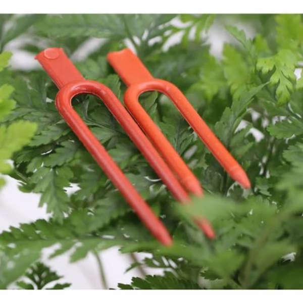 500-Pack Strawberry Runner Fixing Clips - 6 cm U-Shaped Plant Pegs (Red)