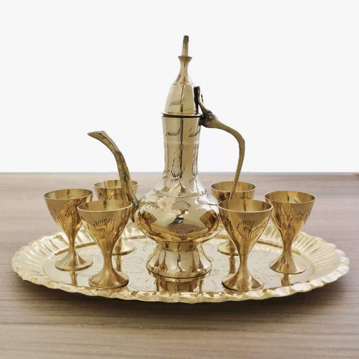 Brass Wine Set Oval (8 inch)