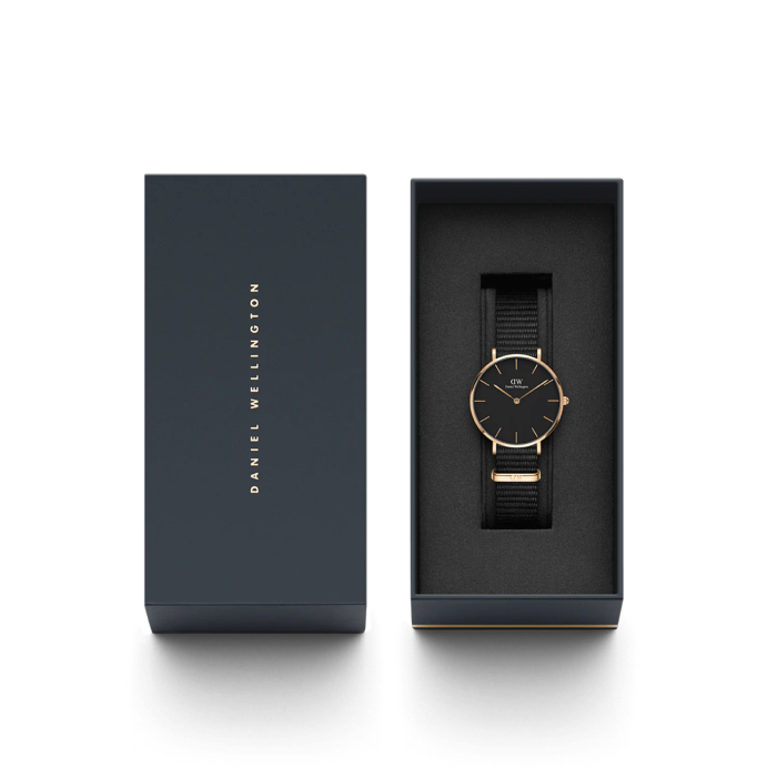 Daniel Wellington Petite Cornwall Rose Gold Women's Watch (DW00100247) - Black Dial