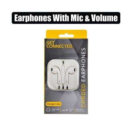 Earphones with mic and volume control