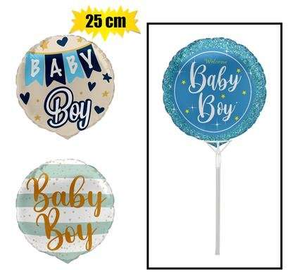 Balloon air fill w/stick baby boy