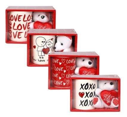 Mug occasions love w/plush asstd