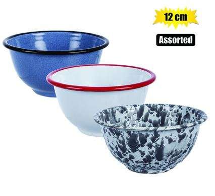 Mixing bowl enamel 12cm footed