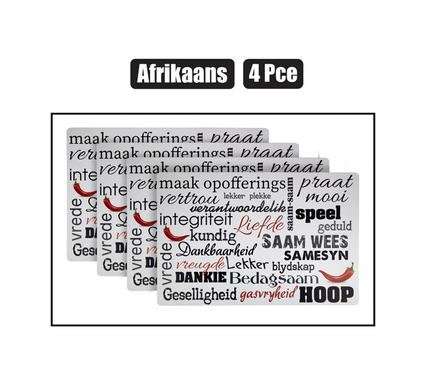 Place mat pp afrikaans 4pc 43x29cm asstd