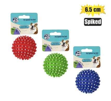 Pet dog toy vinyl ball spiked 6.5cm
