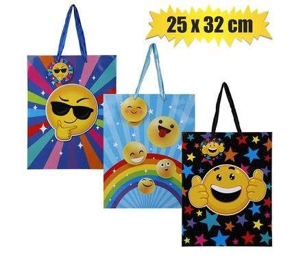 Gift-bag ppr lrg emoji 25x32cm