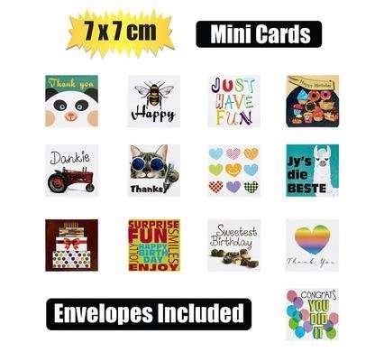 Card & env mini asstd designs 7x7cm