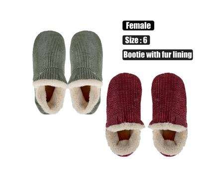 Slipper bootie with fur lining size 6