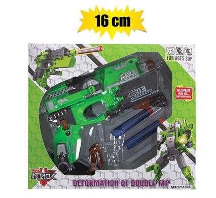 Gun transform w/foam darts 16cm asstd